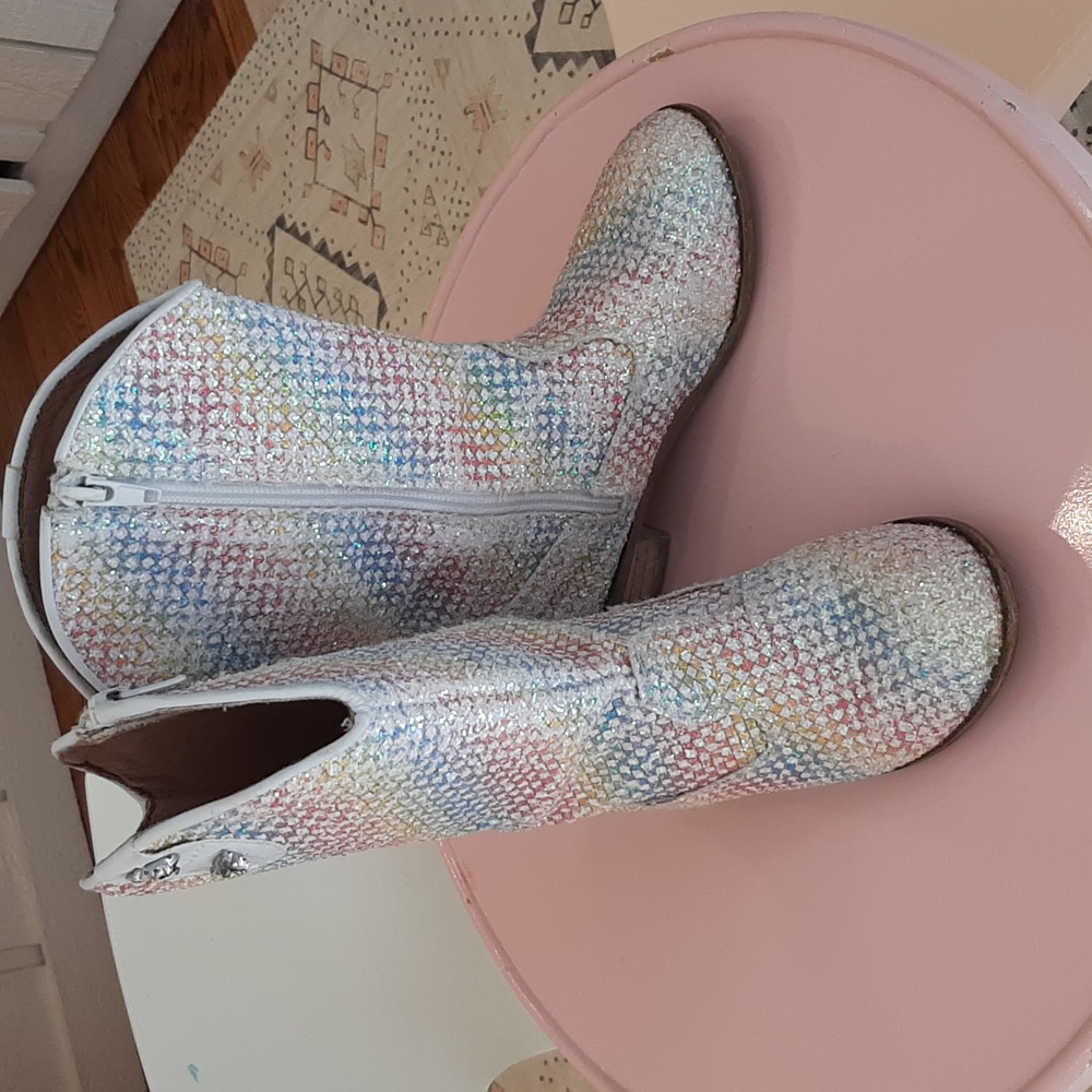Lola and The Boys Rainbow Glitter Cowboy Boots